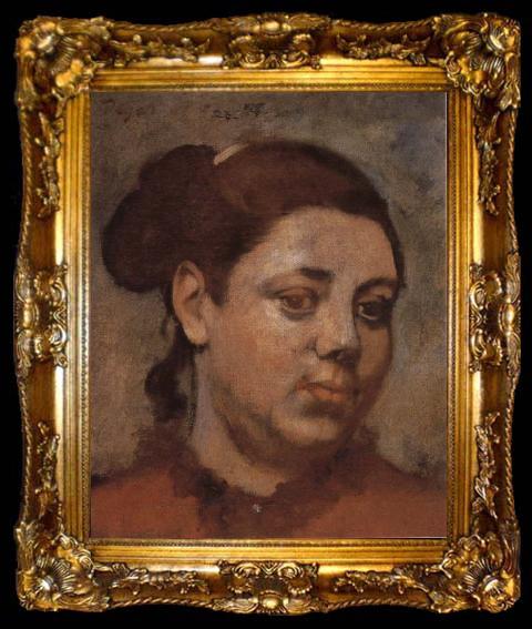 framed  Edgar Degas Head of a Woman, ta009-2